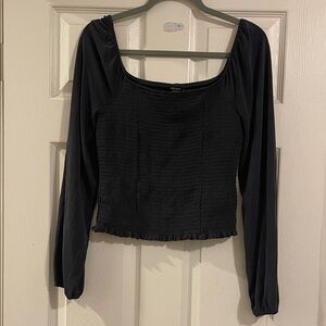 Lucky Brand Black Long Sleeve Blouse